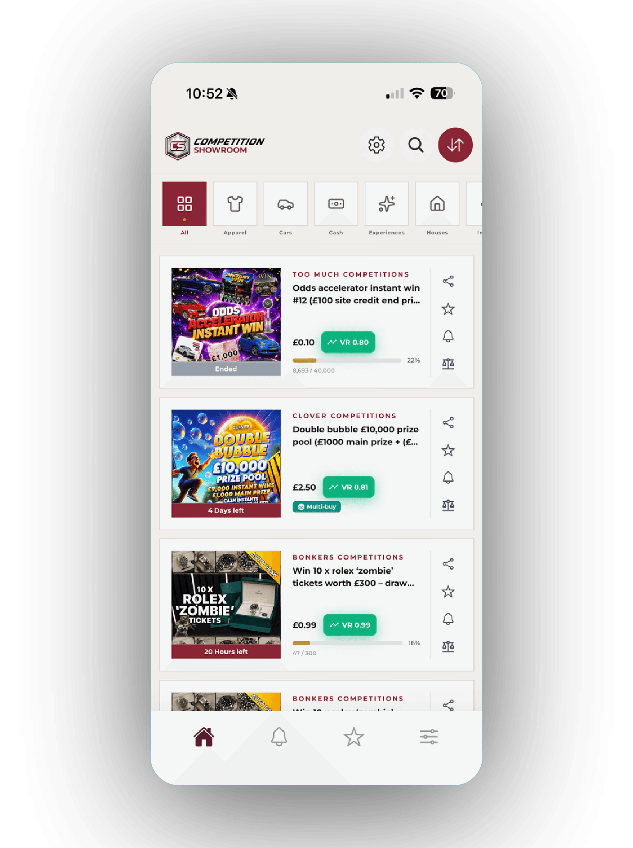 Competition Showroom product screenshot